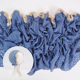 Baby Knitted Wrap with Knitted Bonnet Set of 2 SR083 | NB | Cornflower
